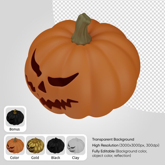 3d pumpkin face