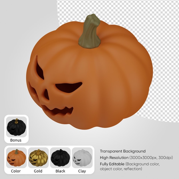 3d pumpkin face