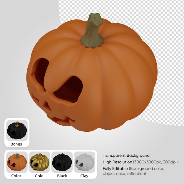 3d pumpkin face