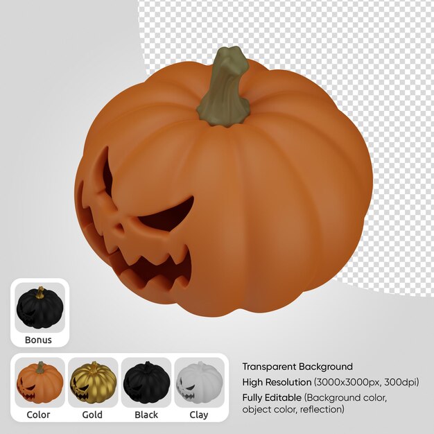 3d pumpkin face