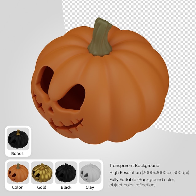 3d pumpkin face