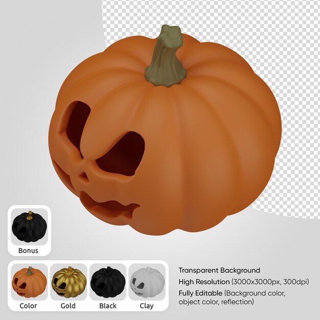 3d pumpkin face