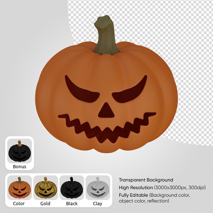PSD 3d лицо тыквы
