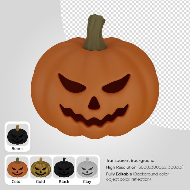 3d pumpkin face