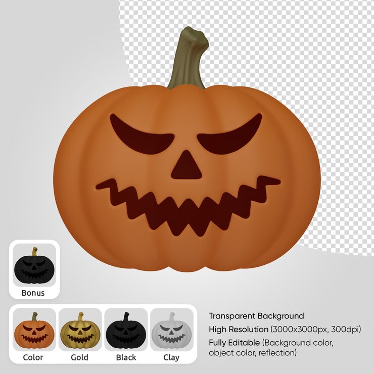 PSD 3d лицо тыквы