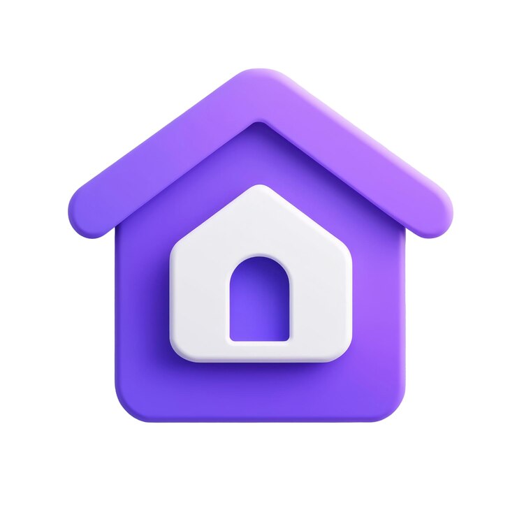 PSD икона фиолетового дома 3d