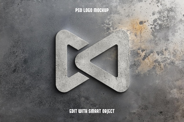 3d purple logo mockup on leather background