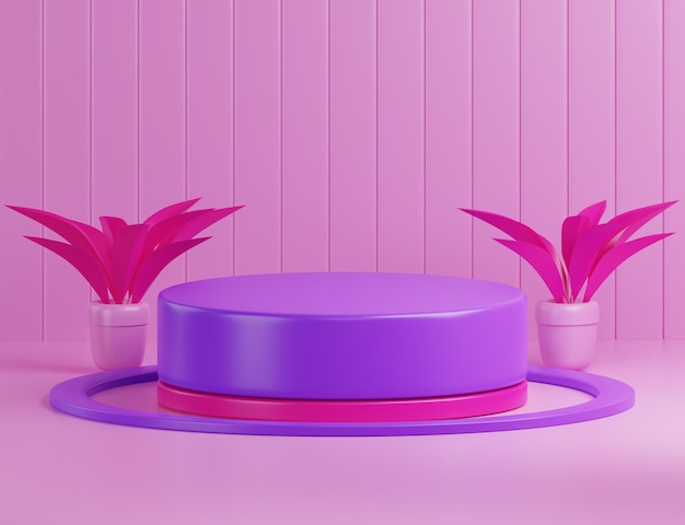 3D фиолетовая минималистская платформа