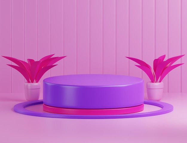 PSD 3d purple minimalist platform