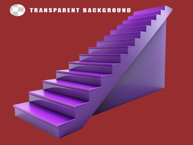 PSD 3d фиолетовые лестницы png подиум клипарт на прозрачном фоне