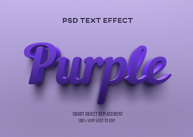 PSD 3d purple text effect