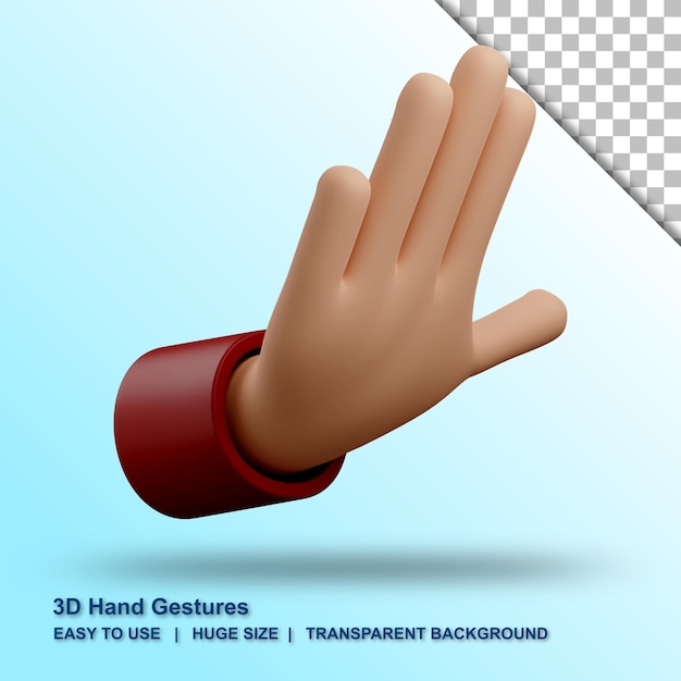 PSD 3d push hands gesture with isolated background