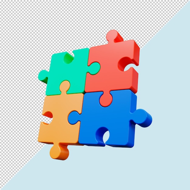 PSD 3d-puzzelpictogram teamwerkconcept