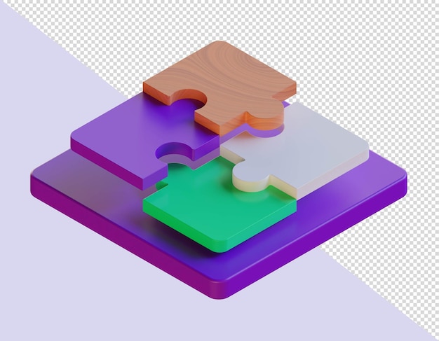 PSD 3d puzzle blocks