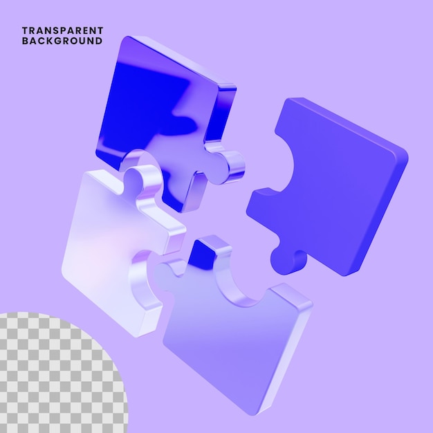 PSD 3d puzzle icon illustration