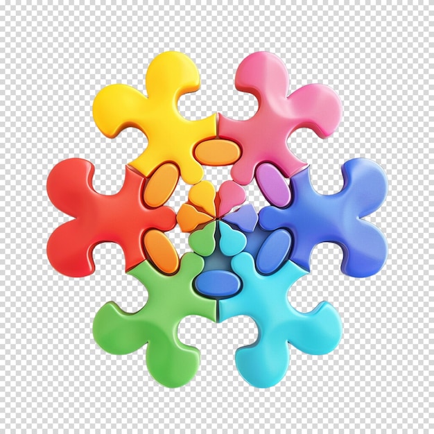 PSD logica di puzzle 3d e risoluzione di problemi isolati su uno sfondo trasparente