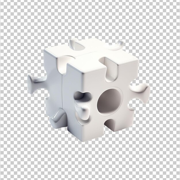 PSD 3d puzzle piece on white background