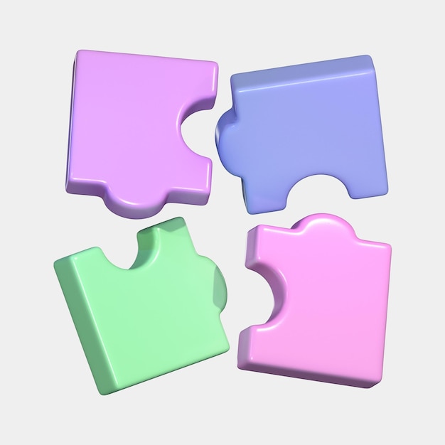 PSD pezzi di puzzle 3d