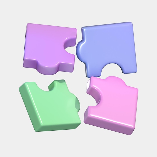 PSD 3d puzzle pieces