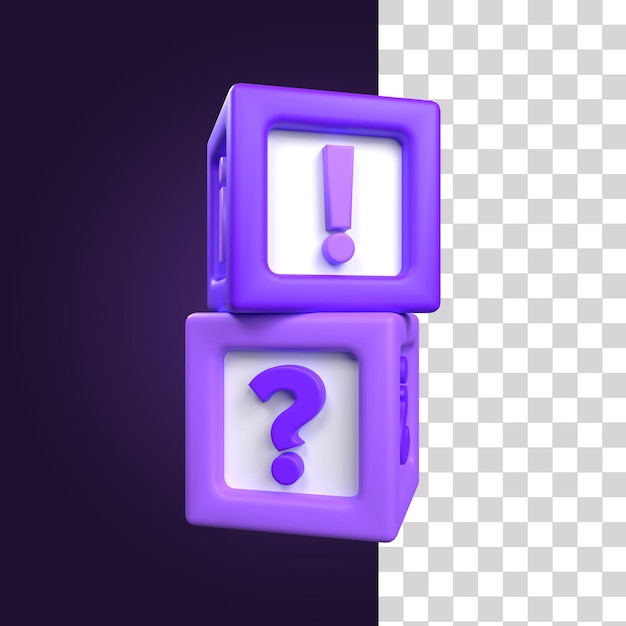 3d q and a symbol icon 2