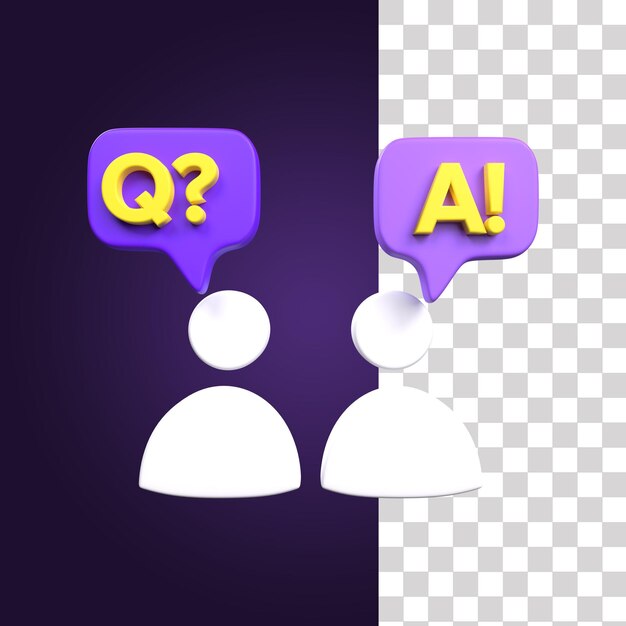 PSD 3d q and a talking icon