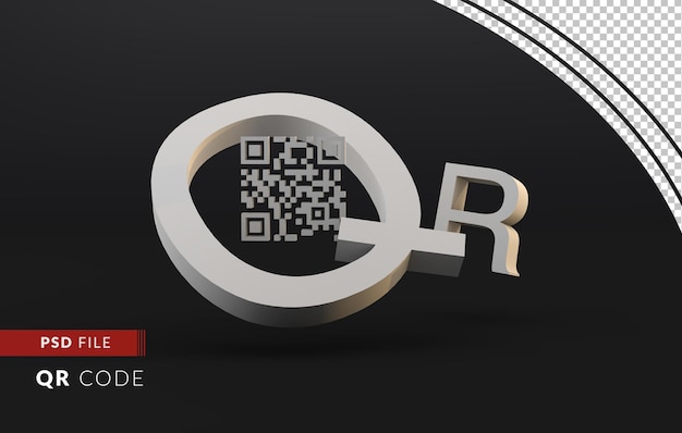 PSD 3d qr code digital id