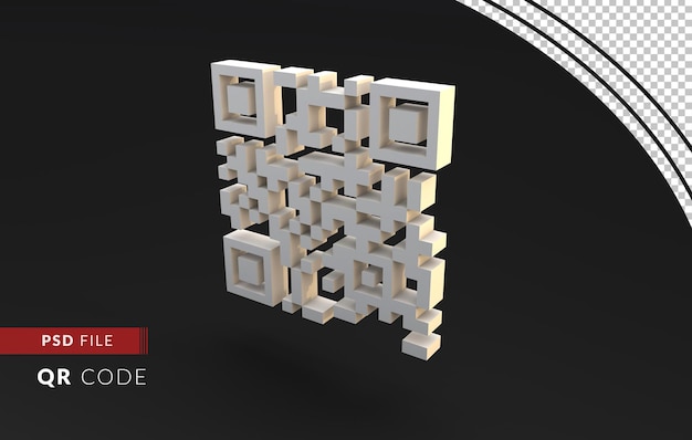 PSD 3d qr-code moderne id. 3d render