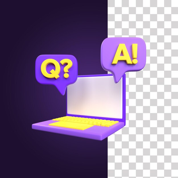 PSD 3d question and answer icon 2