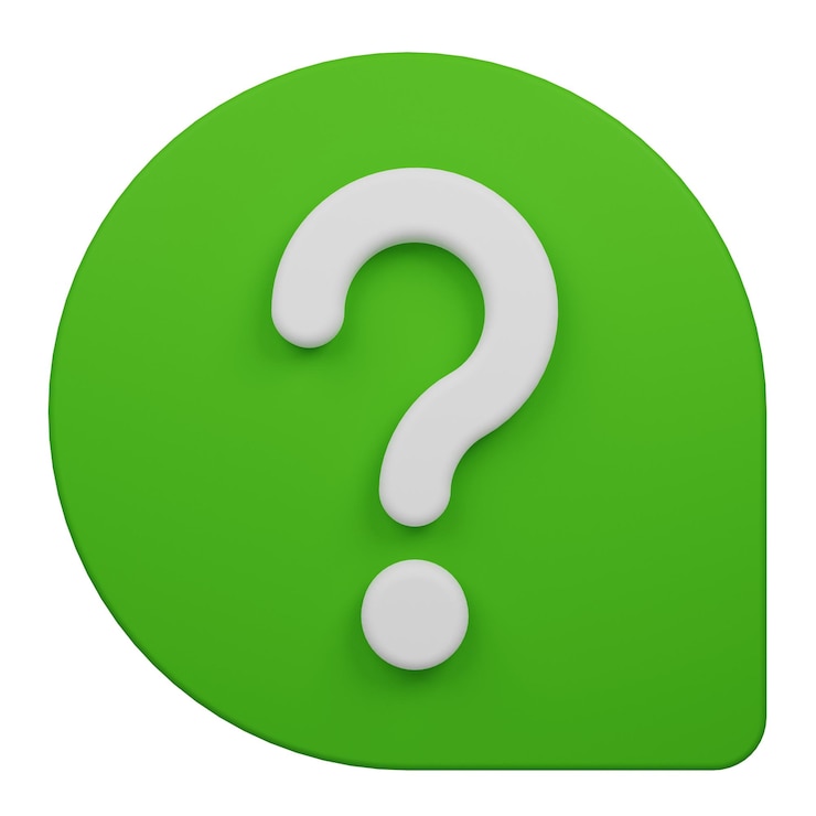 PSD 3d question comment icon isolated on the transparent background