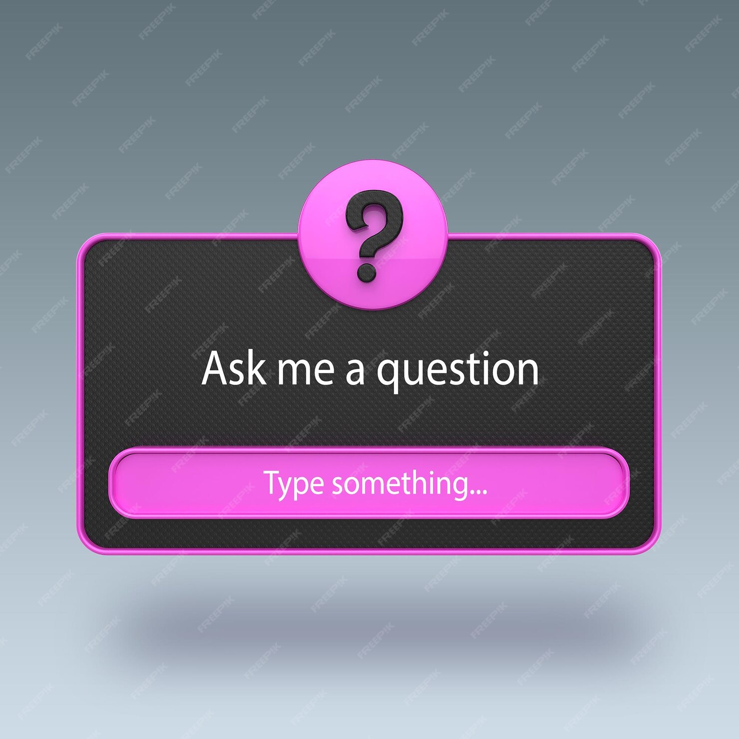 Premium PSD | 3d question engagement interface mockup