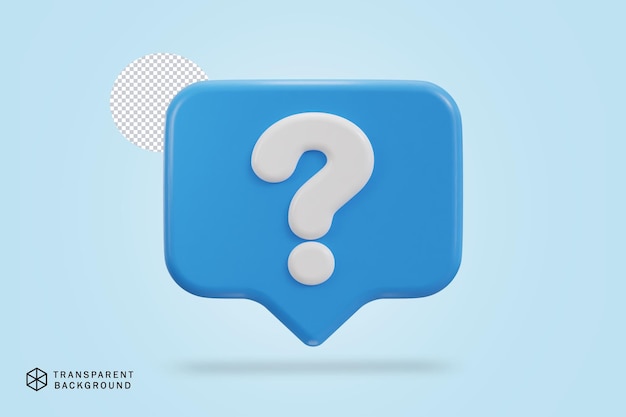 3d question Mark in Bubble Speech icon