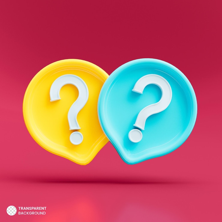 PSD 3d question mark sign in speech bubble icon isolated