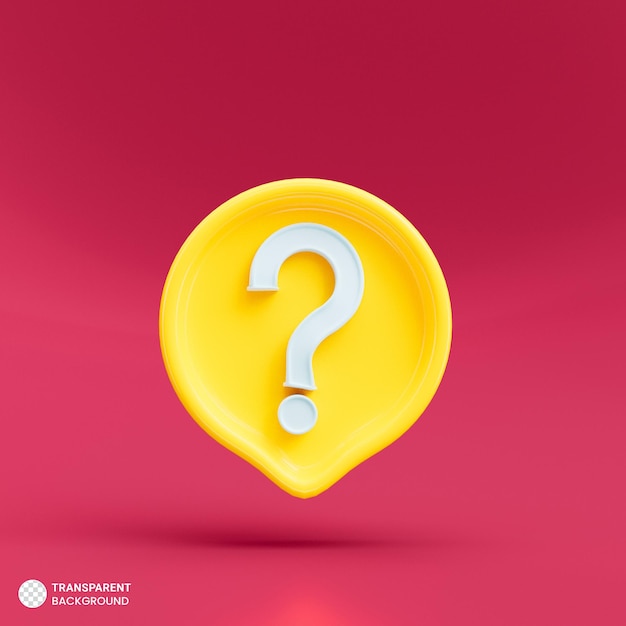 PSD 3d question mark sign in speech bubble icon isolated