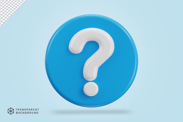 3d question mark vector icon illustration