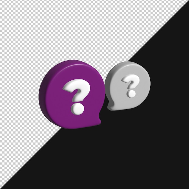 3d question marks in dialogue bubbles