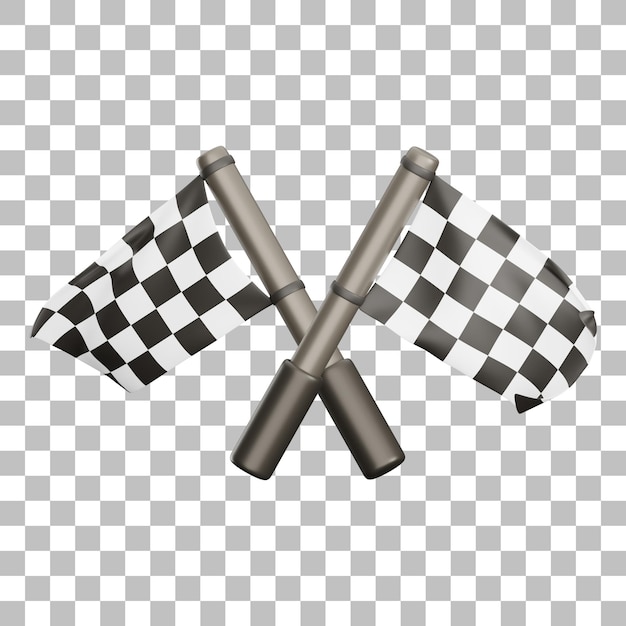 PSD 3d race flag illustration