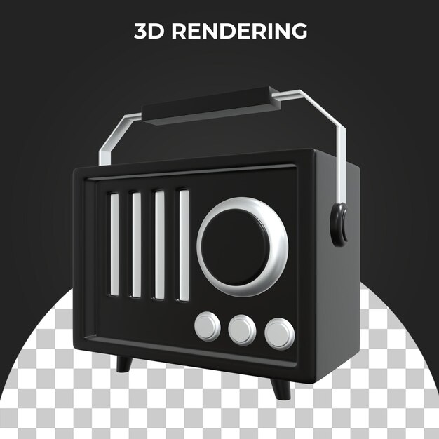 Icona radio 3d psd premium