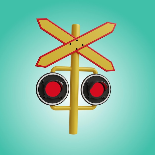 PSD 3d railroad crossing sign