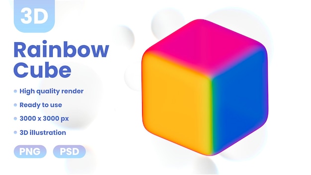 PSD 3d rainbow cube