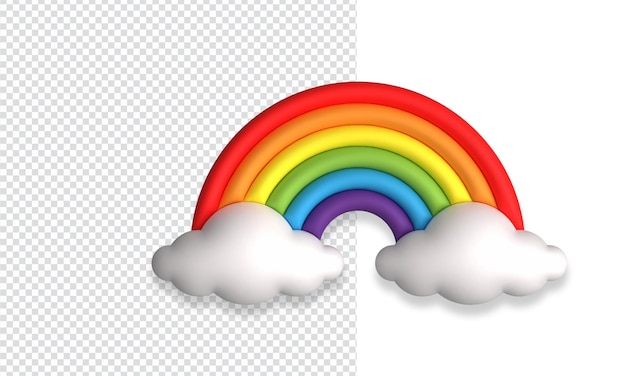 PSD 3d rainbow design illustration