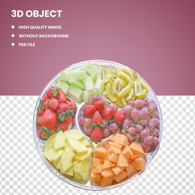 PSD 3d rainbow fruit salad