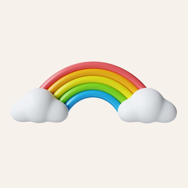 3d rainbow LGBT Pride Month Icon icon isolated on white background 3d rendering illustration Clipping path
