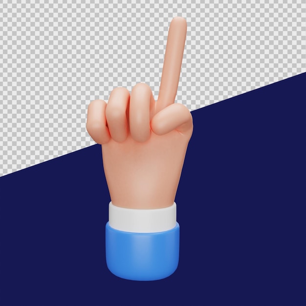 PSD 3d raise hand gesture illustrations