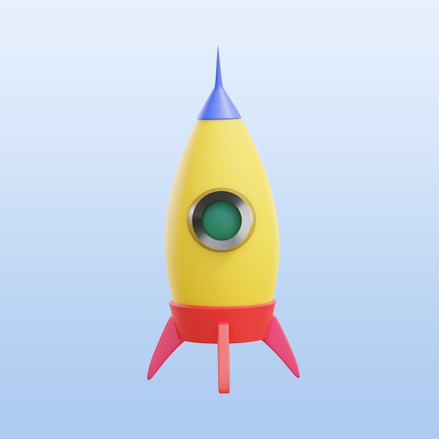 PSD 3d-raket voor lancering 3d-transparante weergave