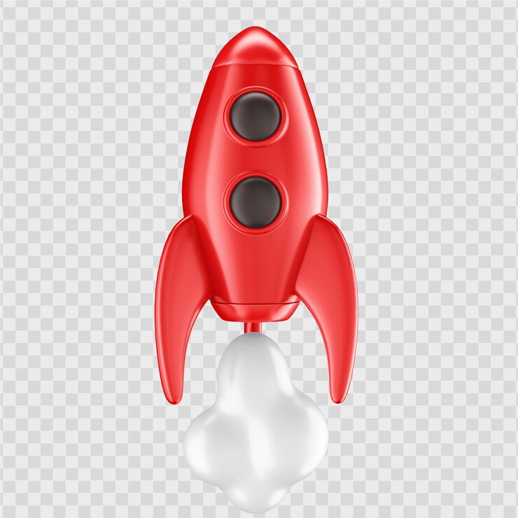 3D-rakettenpictogram voor sociale media