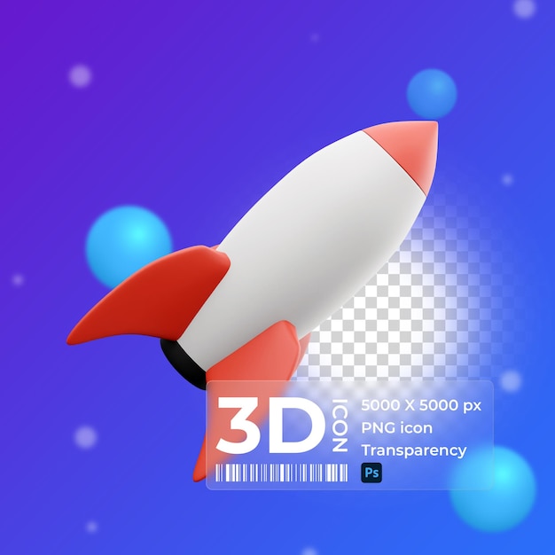 3d Rakieta Statek Kosmiczny Uruchamianie Tła Cartoon Rakieta Statek Kosmiczny Ikona Renderowanie 3d Ikona Twórczego Transferu