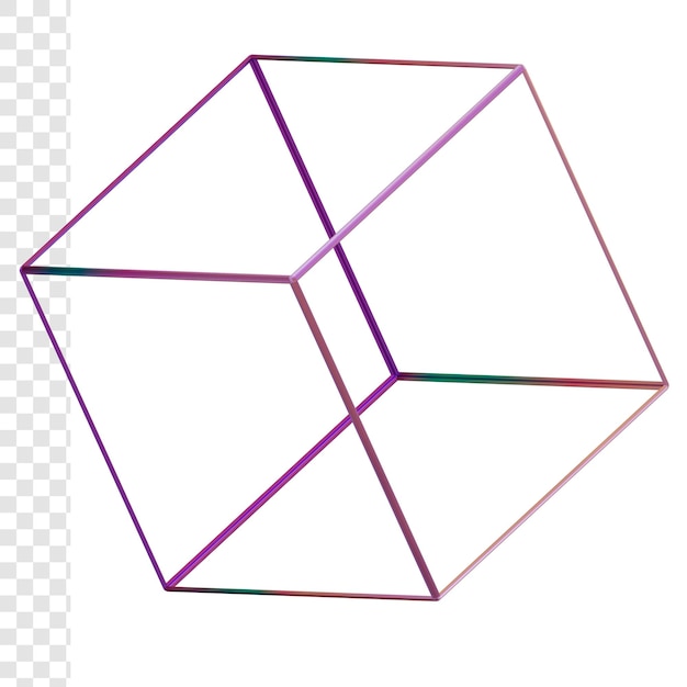 PSD 3d rama z drutu cube