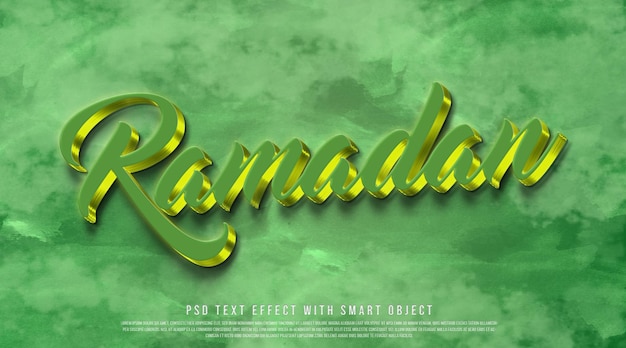 PSD 3d ramadan bewerkbaar teksteffect psd mockup-sjabloon