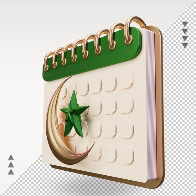 3d ramadan Calendar icon rendering right view