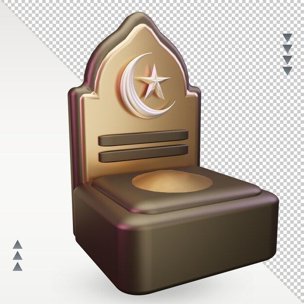 3d ramadan cementery icon rendering left view